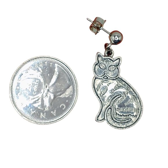 Vintage Cat Earrings Pierced - Picture 6 of 6